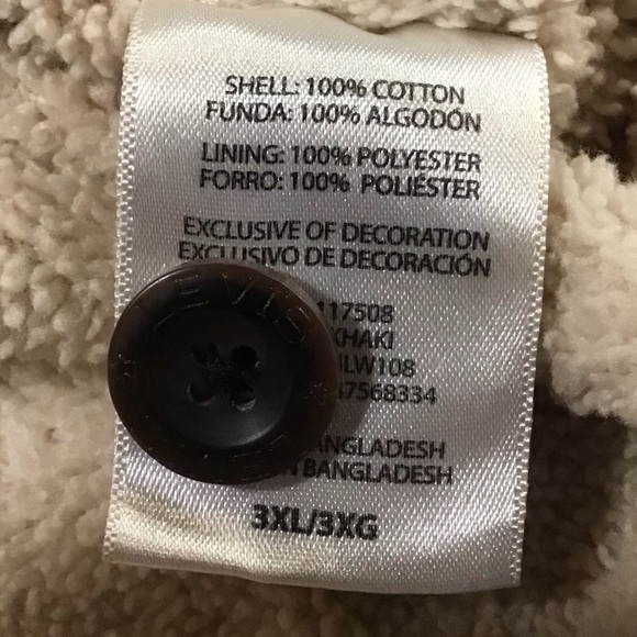 Levis Mens Fleece Lined Shirt Jacket Size 3XL Canvas Chore Barn Shacket Grunge - Picture 13 of 16